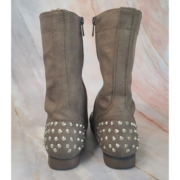 Bamboo Rascal taupe studded vegan leather calf height boots size 9 - Picture 4 of 13